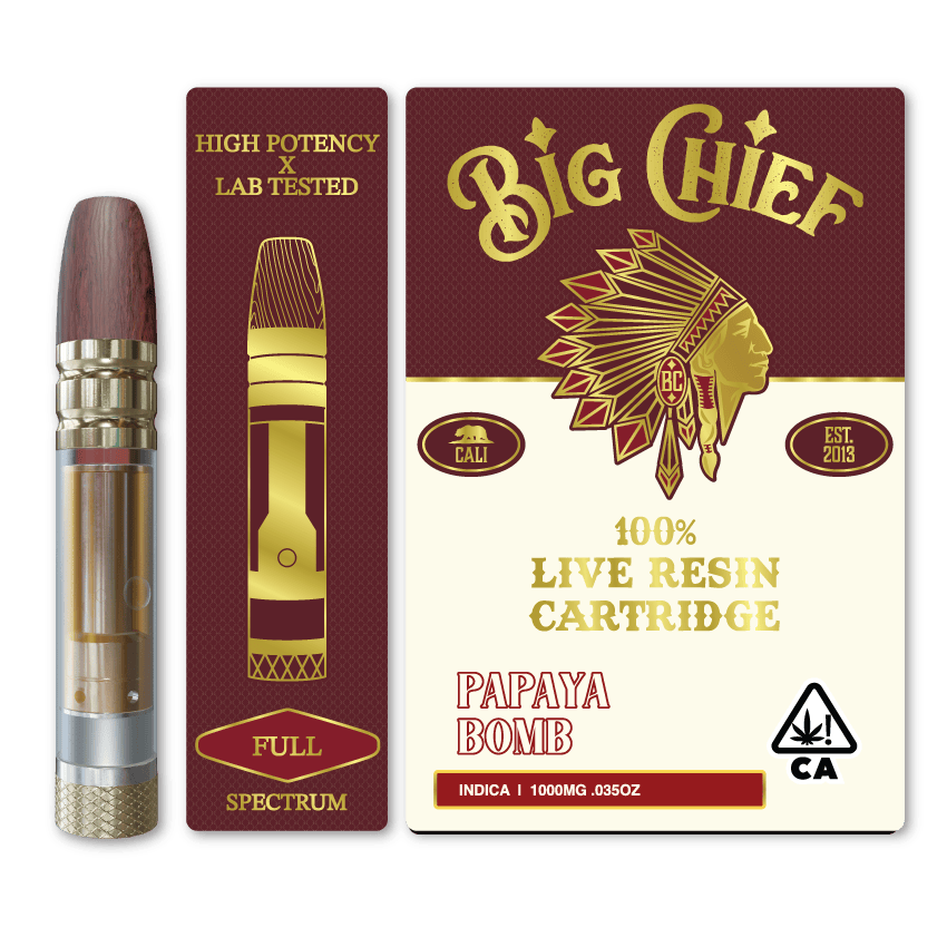 Big Chief Papaya Bomb Live Resin Cartridge sativa