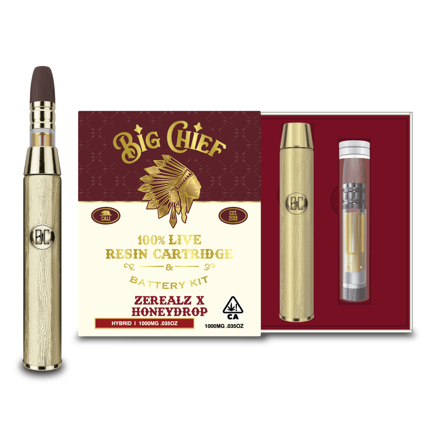 Big Chief Zerealz x Honeydrop Live Resin Cartridge & Battery 1g hybrid