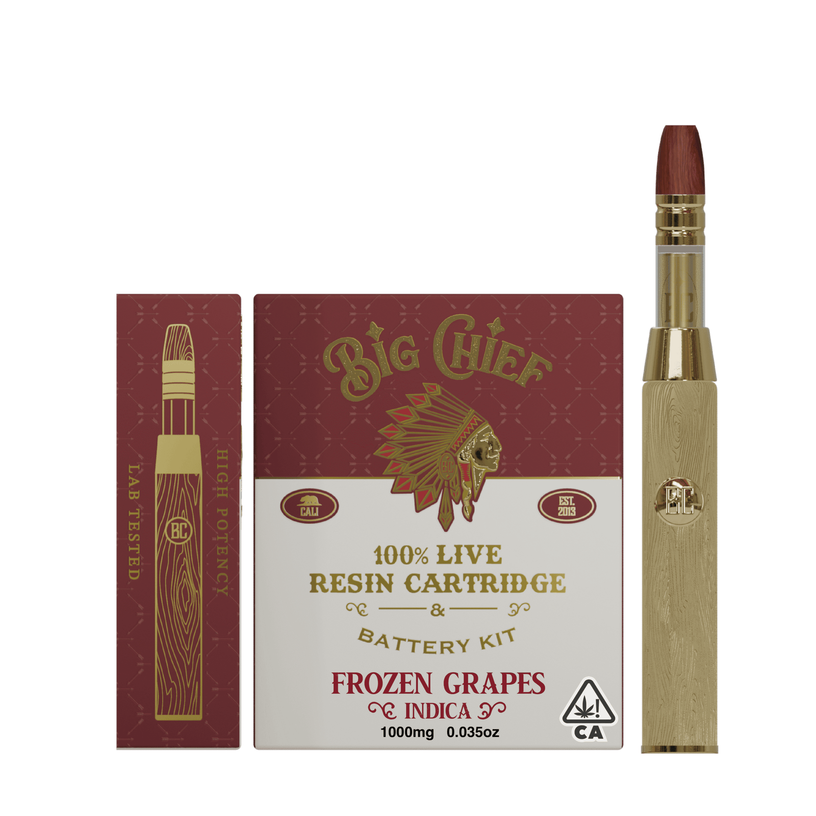 Big Chief Frozen Grapes Live Resin Cartridge & Battery 1g indica